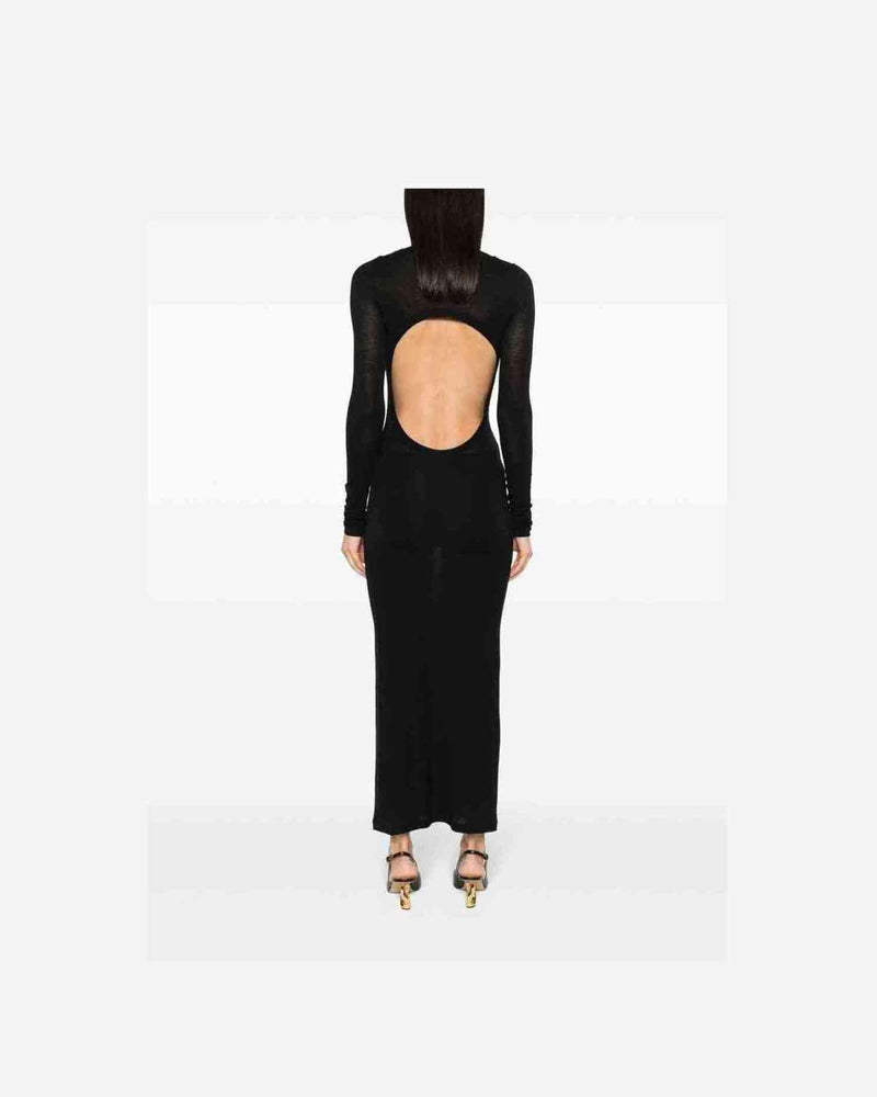 Saint Laurent Wool Blend Long Pencil Dress Glam Steals