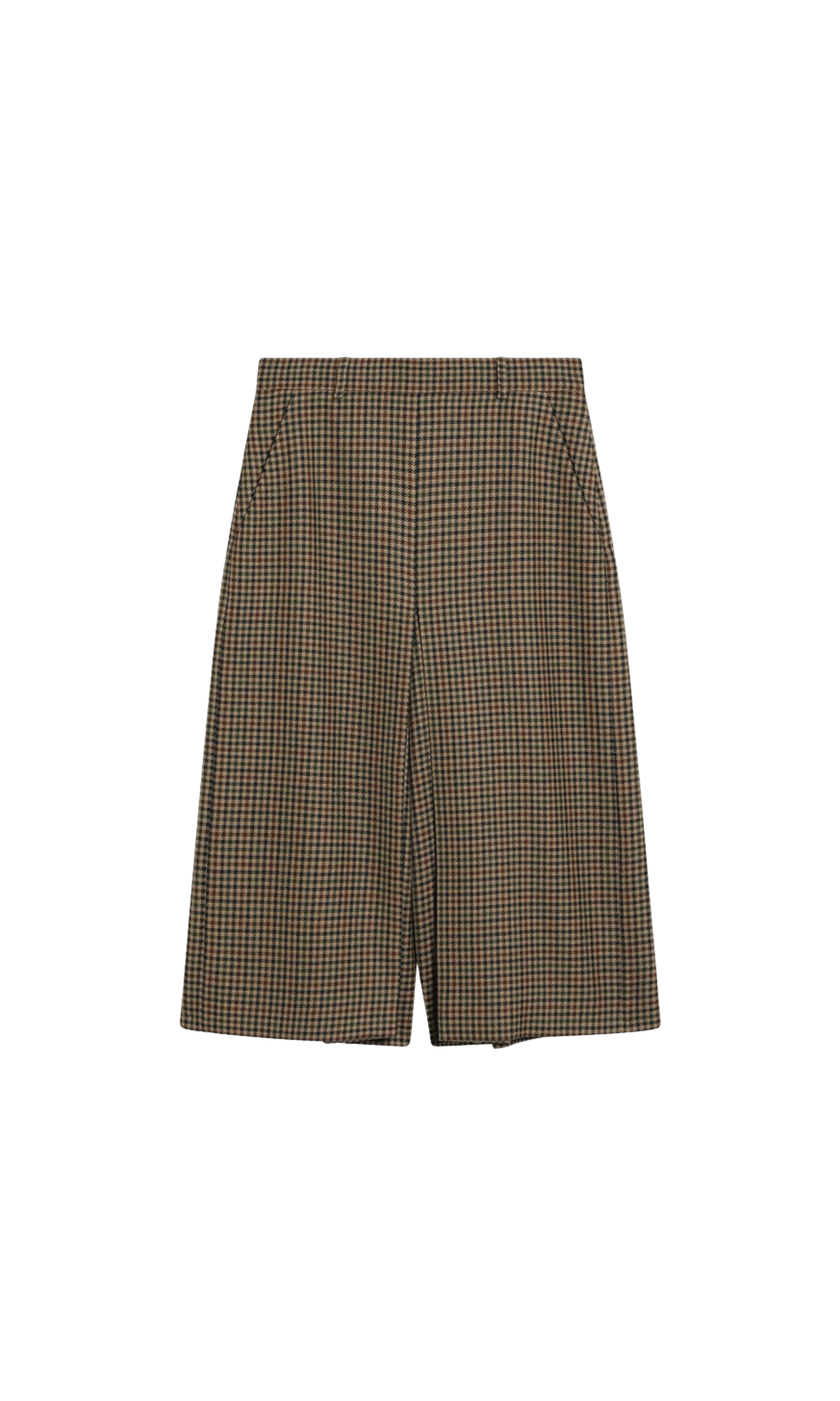 Saint Laurent Wool Checked Culotte Skirt Glam Steals