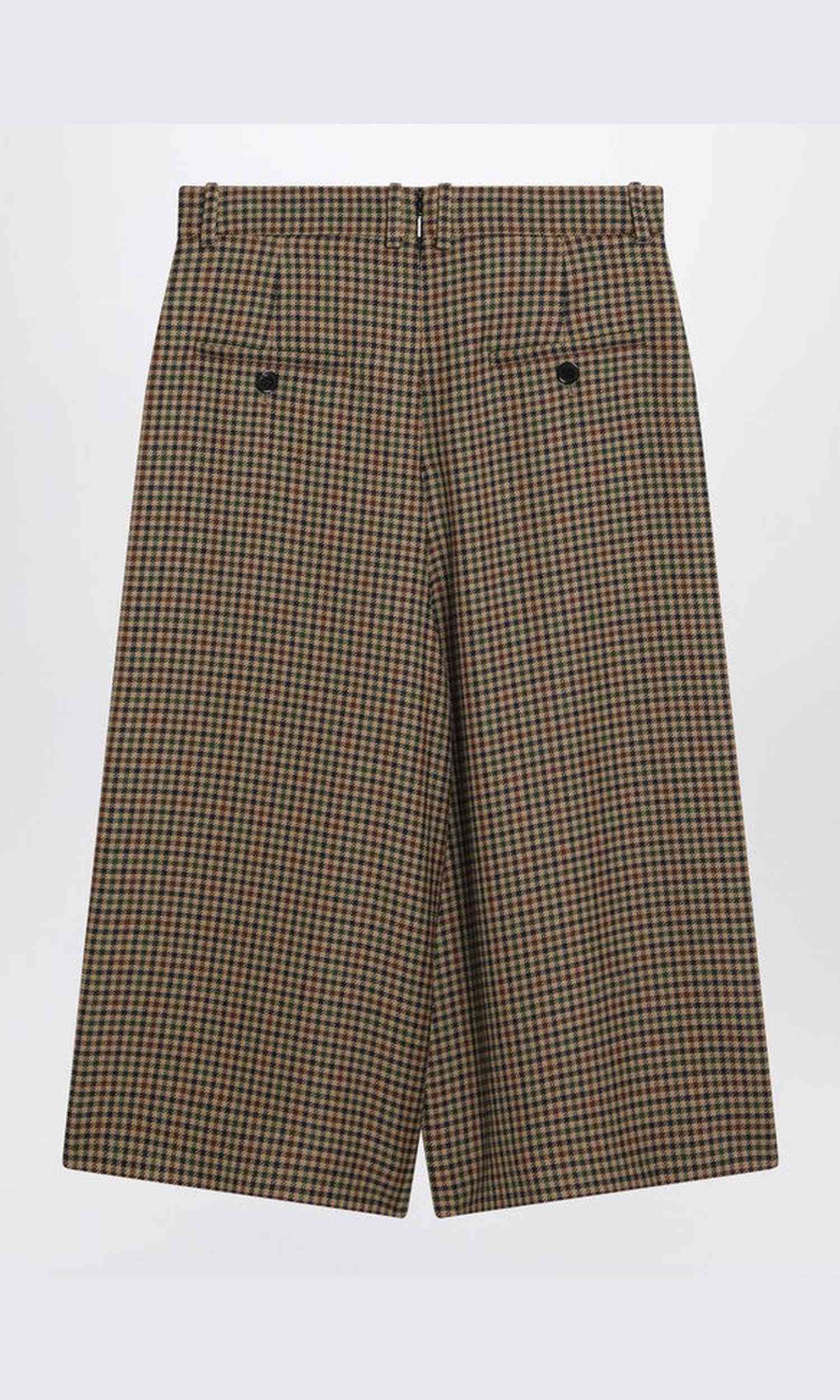 Saint Laurent Wool Checked Culotte Skirt Glam Steals