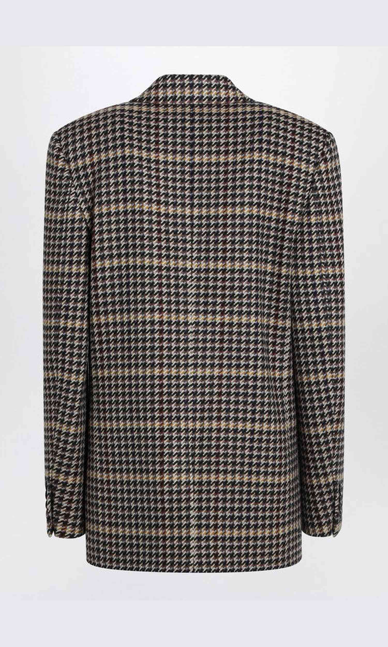 Saint Laurent Wool Double Breasted Checked Jacket Glam Steals