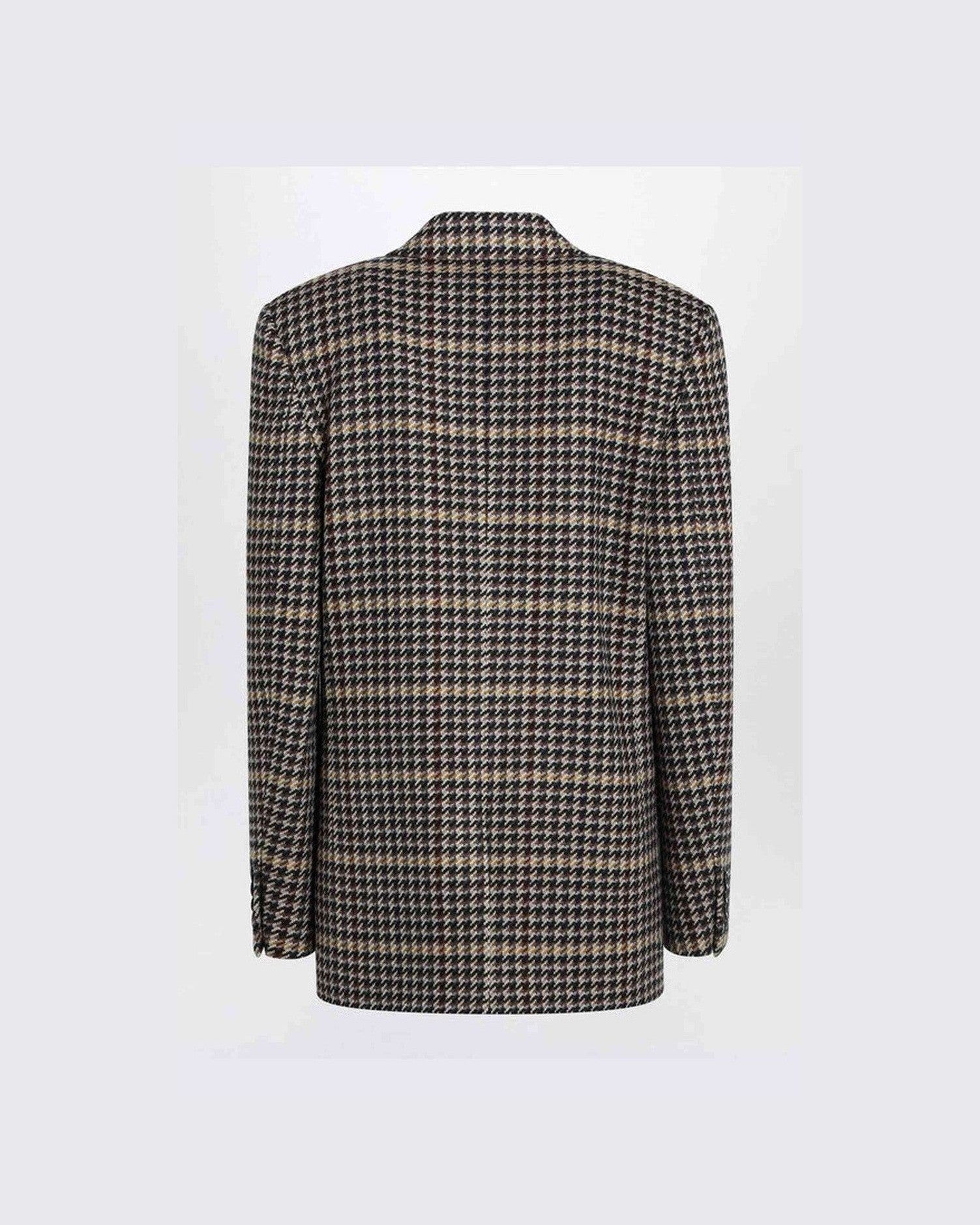 Saint Laurent Wool Double Breasted Checked Jacket Glam Steals
