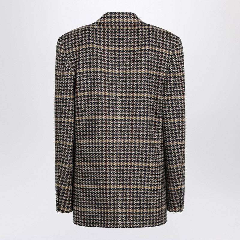 Saint Laurent Wool Double Breasted Checked Jacket Glam Steals