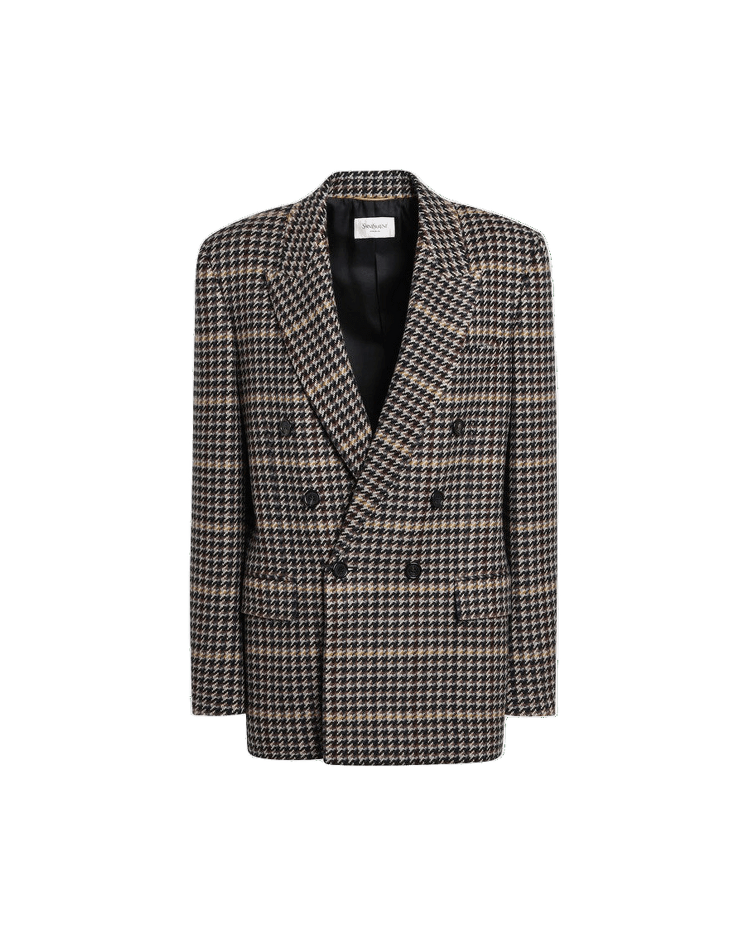Saint Laurent Wool Double Breasted Checked Jacket Glam Steals