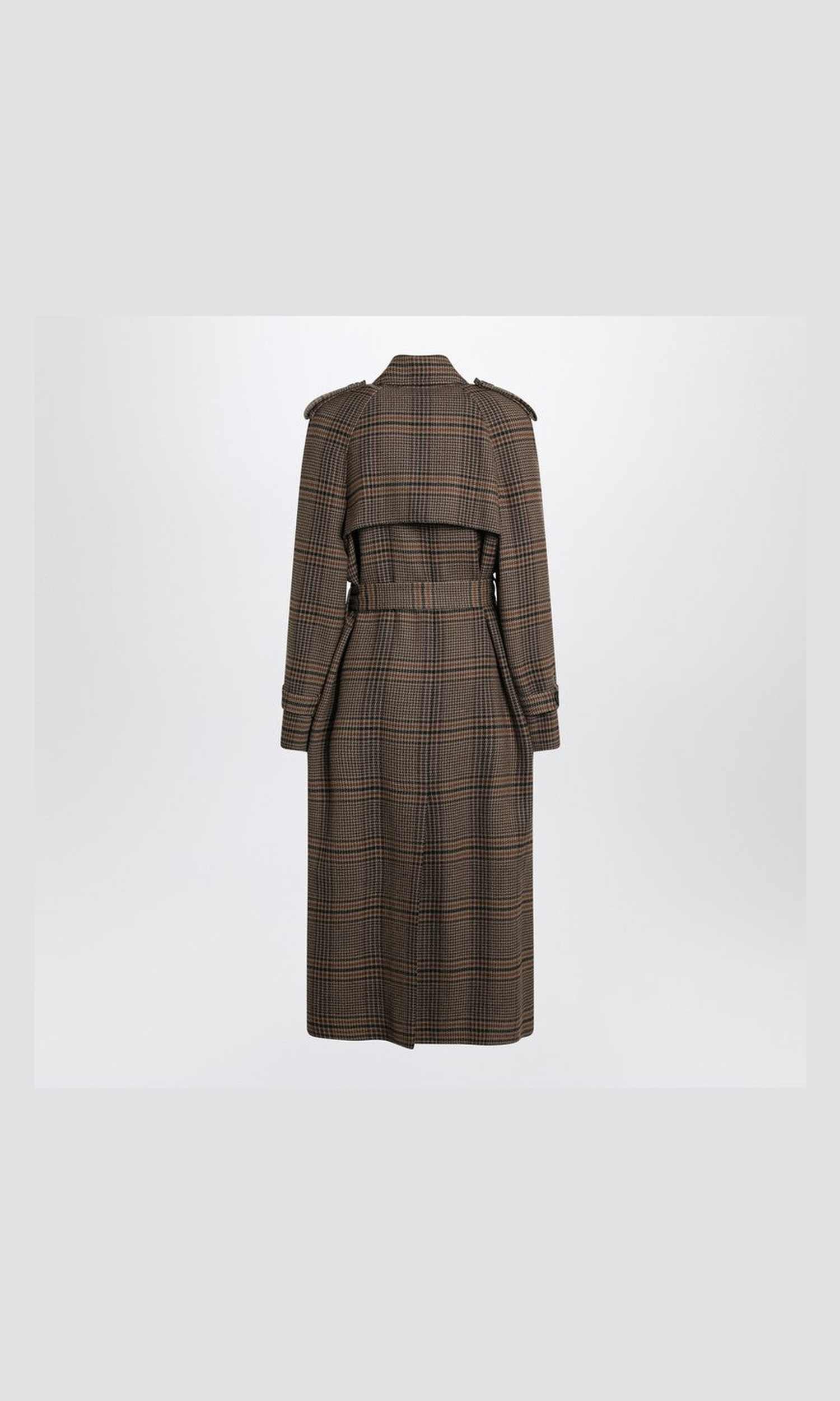 Saint Laurent Wool Double Breasted Coat in Prince Of Wales Glam Steals