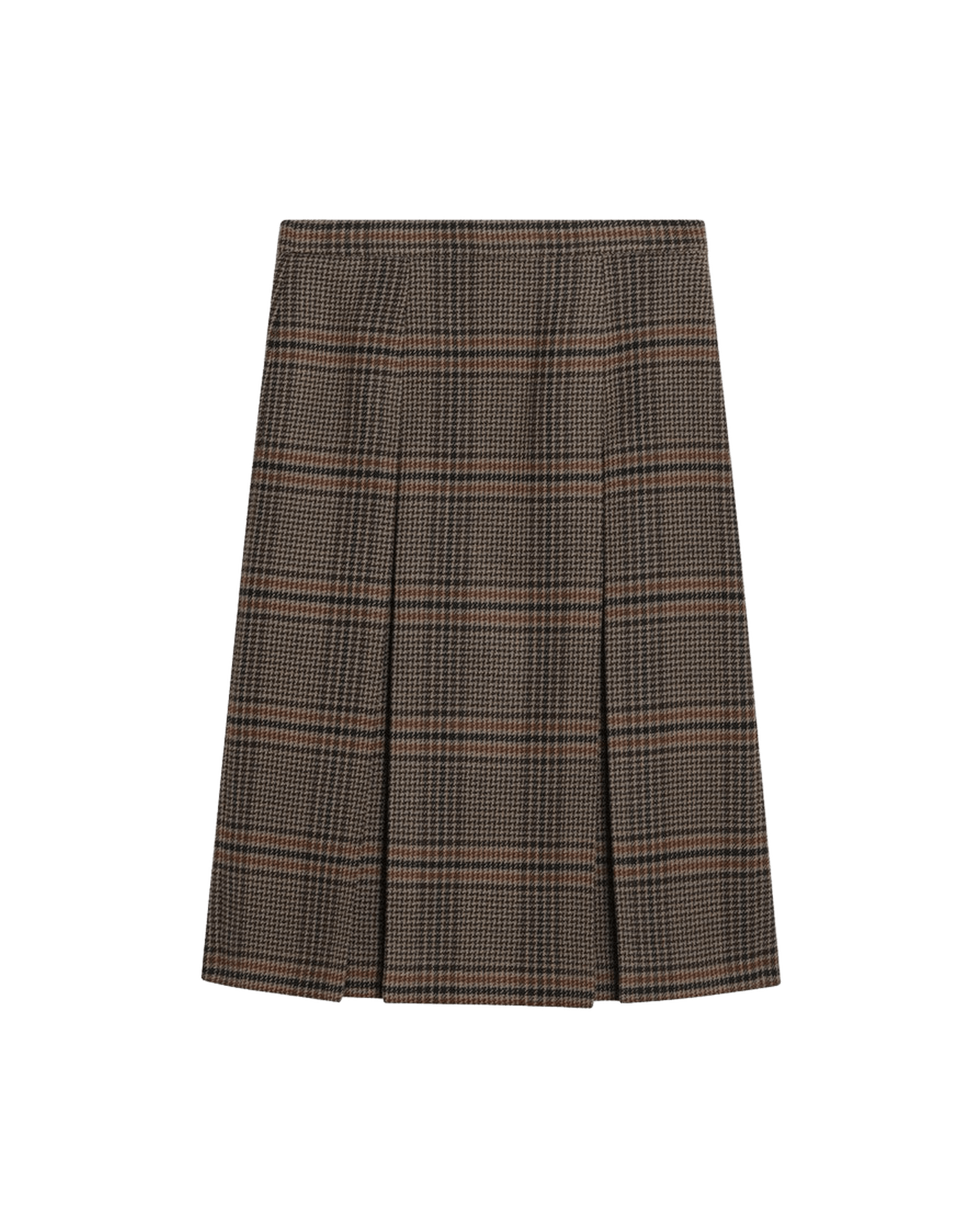 Saint Laurent Wool Prince Of Wales Midi Skirt Glam Steals