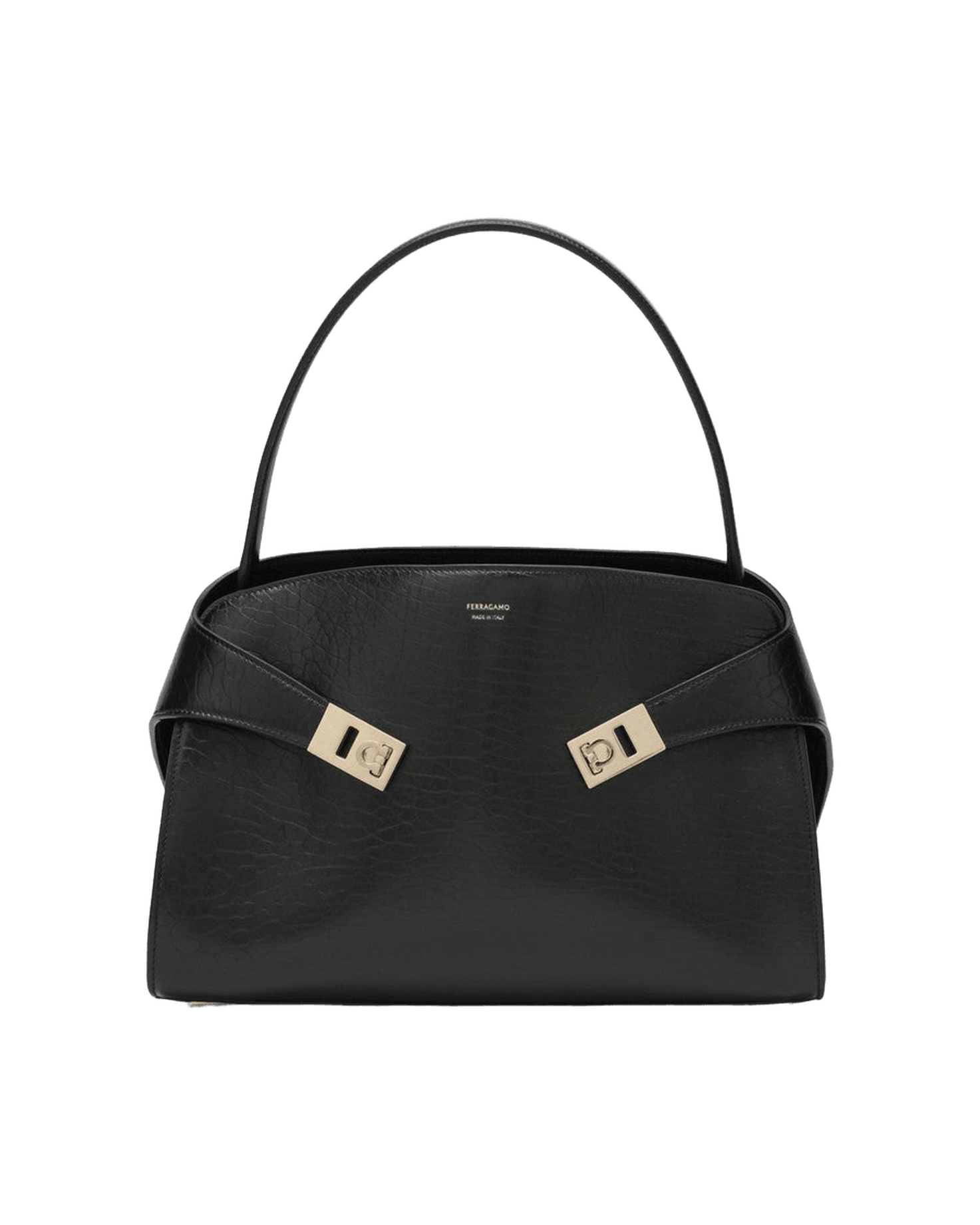 Salvatore Ferragamo Black Leather Hug M Handbag Glam Steals