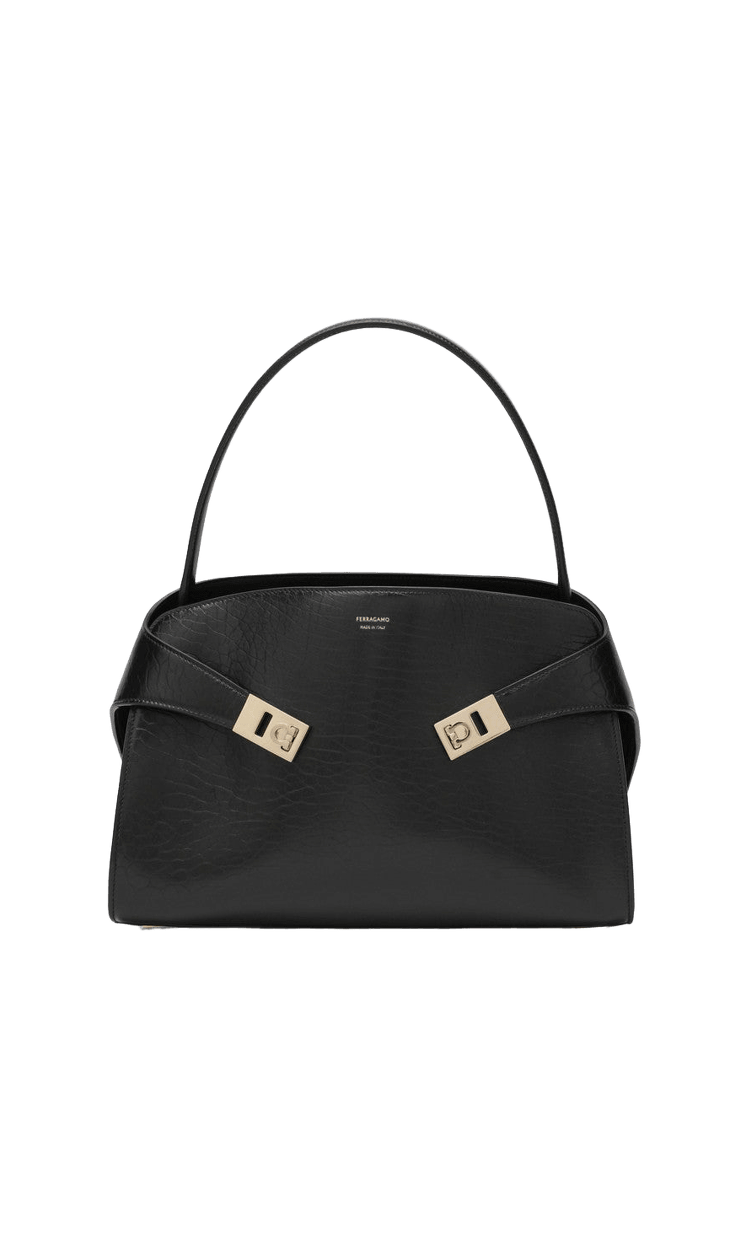 Salvatore Ferragamo Black Leather Hug M Handbag Glam Steals