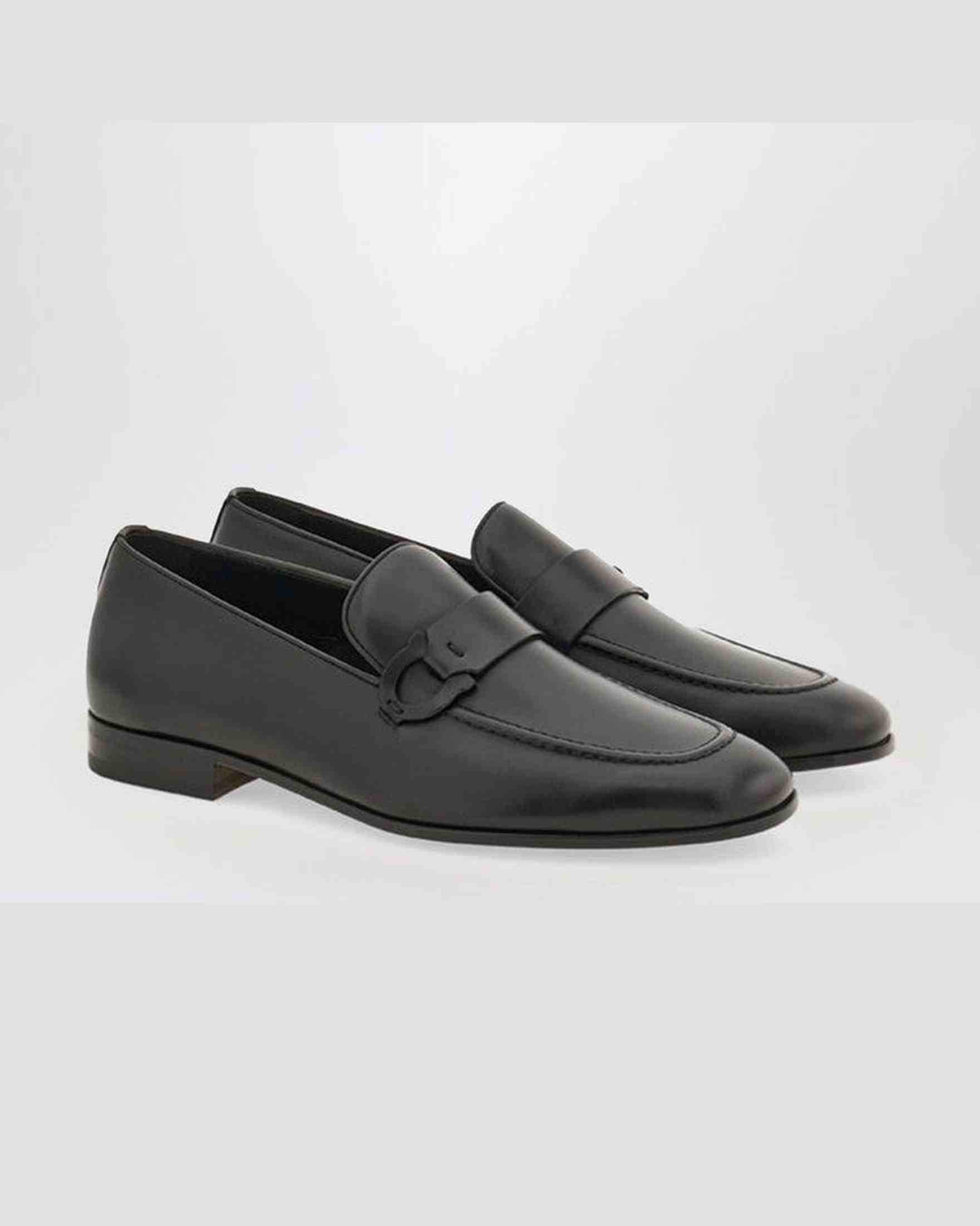 Salvatore Ferragamo Black Loafer with Gancini Logo Glam Steals