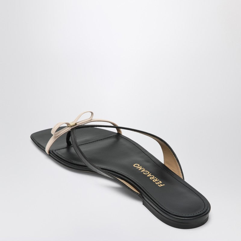 Salvatore Ferragamo Black Mini Bow Flip Flop and Powdery / Narrow Fit Glam Steals