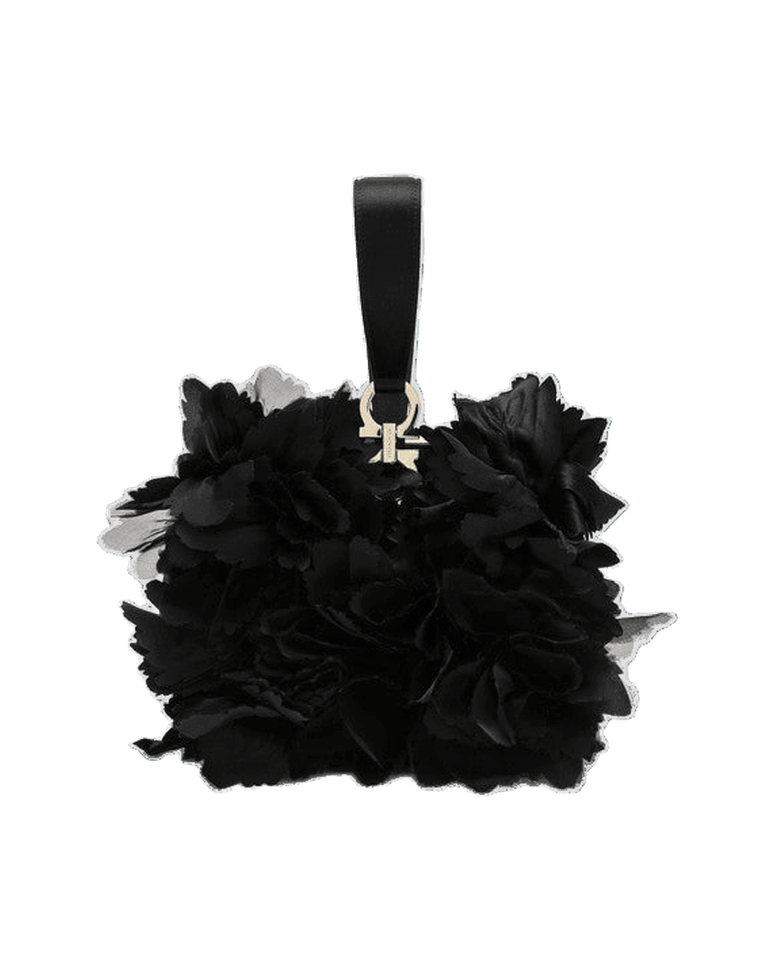 Salvatore Ferragamo Black Mini Clutch With Flowers Glam Steals