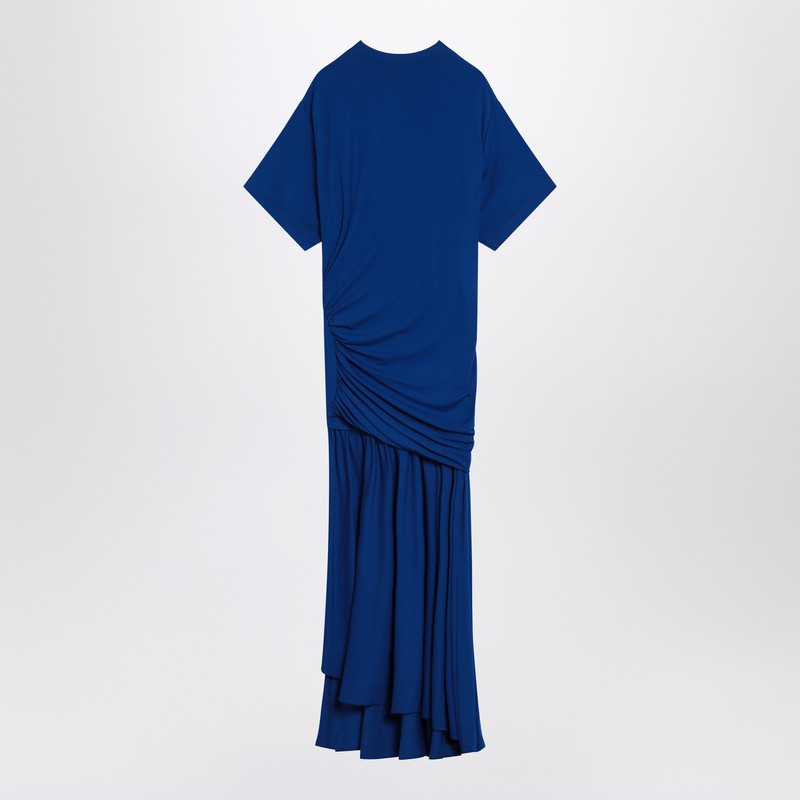 Salvatore Ferragamo Blue Long Dress with Draping Glam Steals