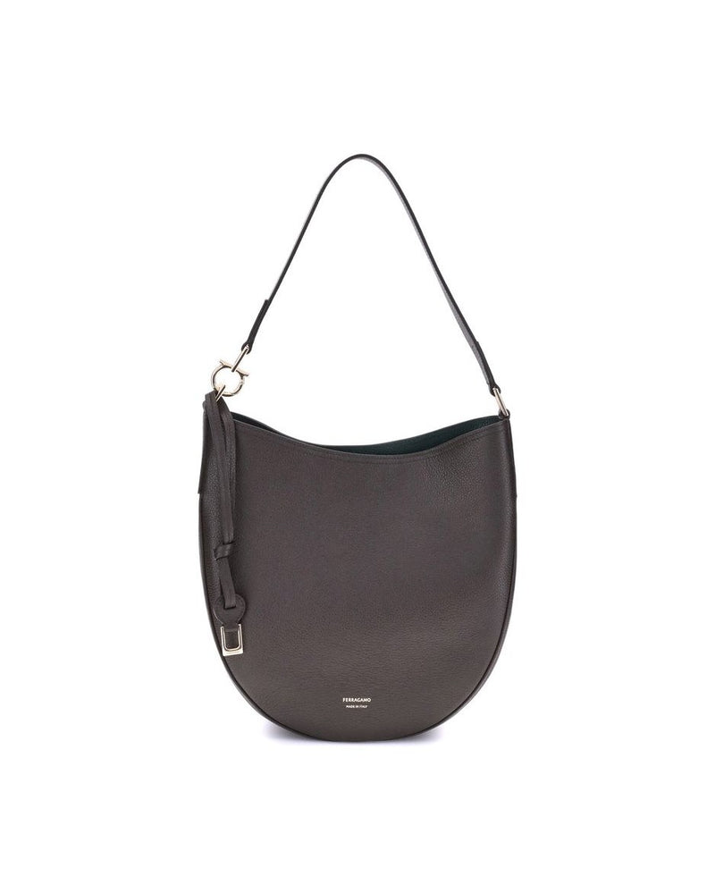 Salvatore Ferragamo Brown Calf Leather Bos Taurus Shoulder Bag Glam Steals