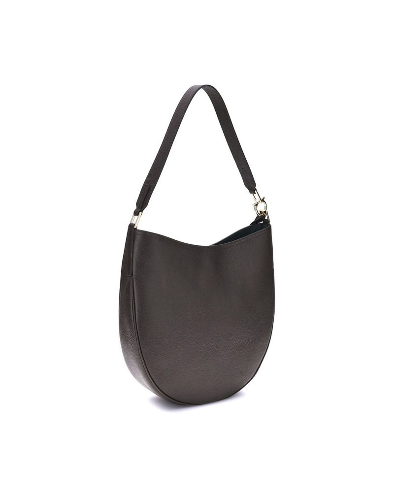 Salvatore Ferragamo Brown Calf Leather Bos Taurus Shoulder Bag Glam Steals