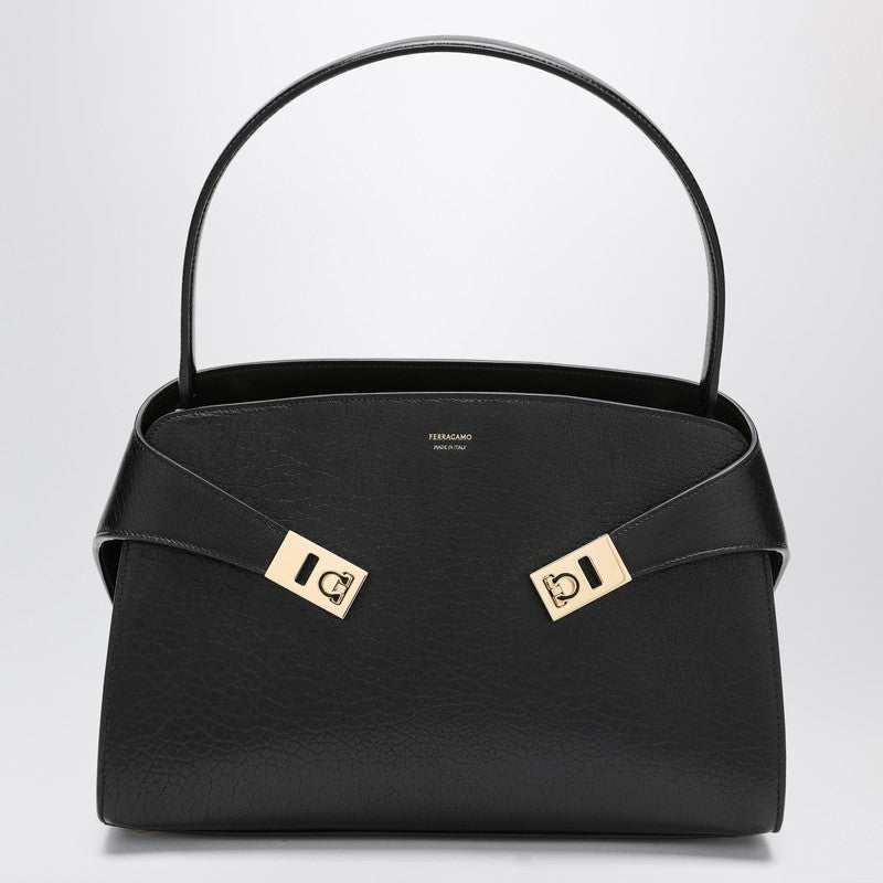 Salvatore Ferragamo Brown Leather Black/ Hug M Handbag
