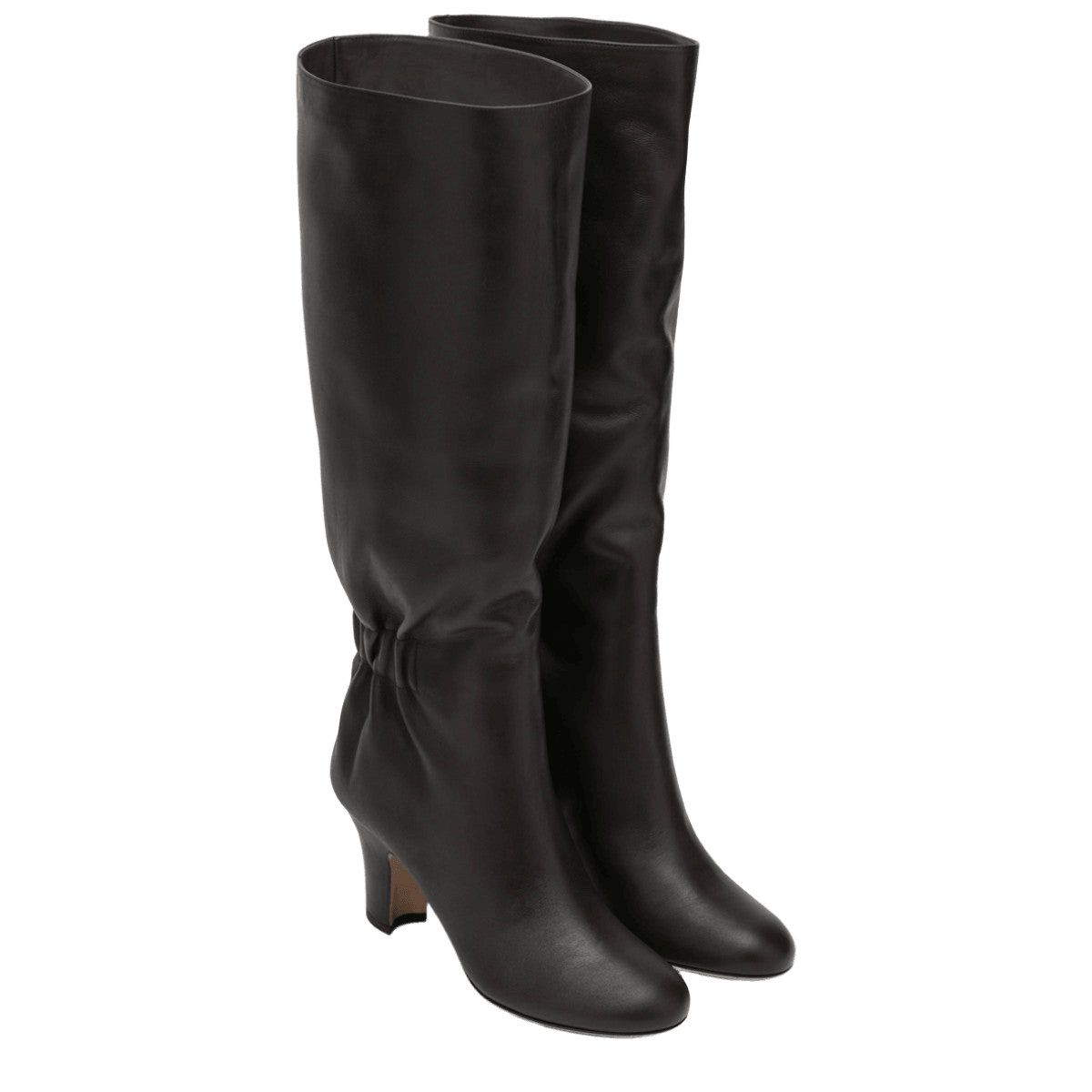 Salvatore Ferragamo Brown Leather Ruched Boots Glam Steals