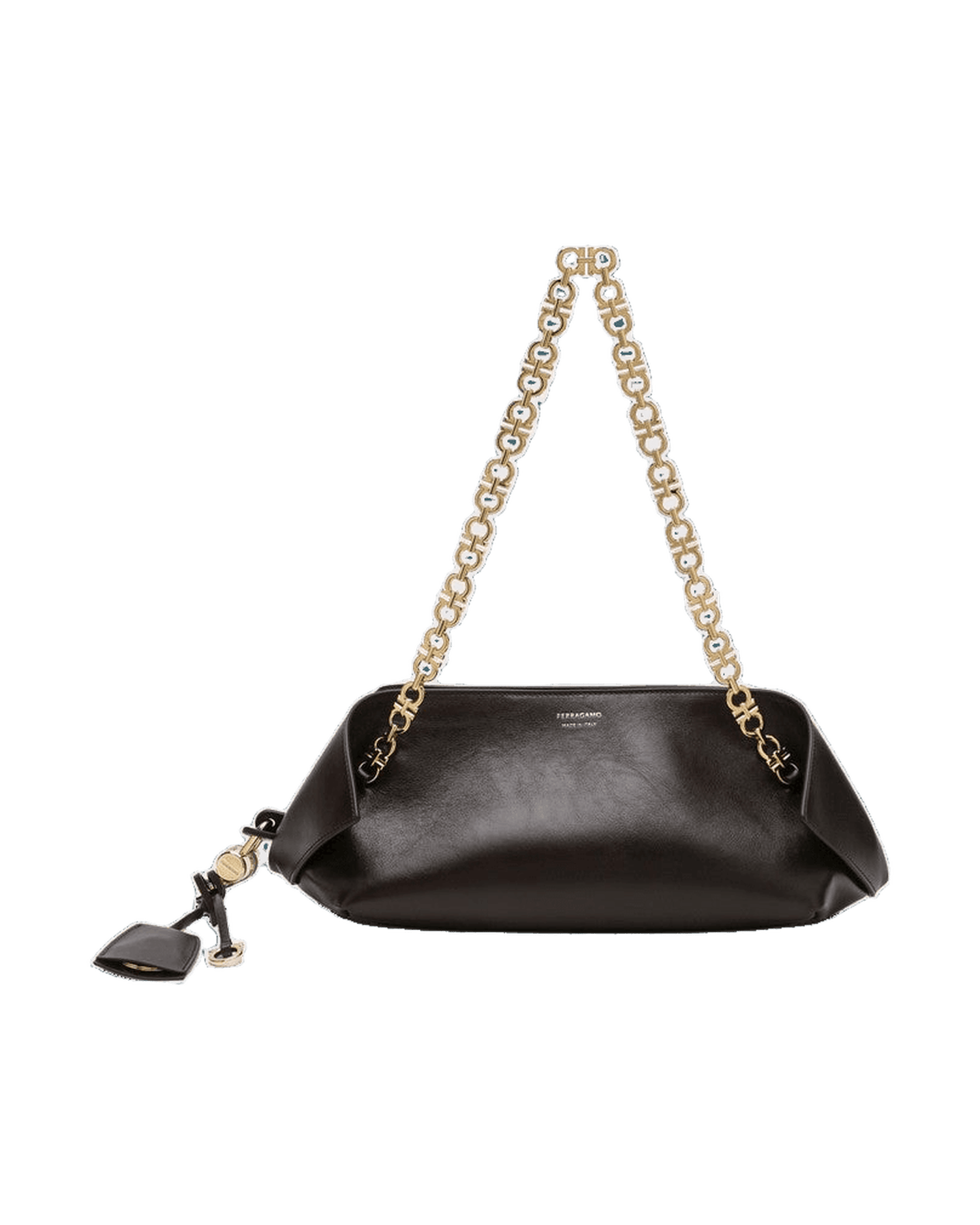Salvatore Ferragamo Brown Leather Shoulder Bag S In Dark Glam Steals