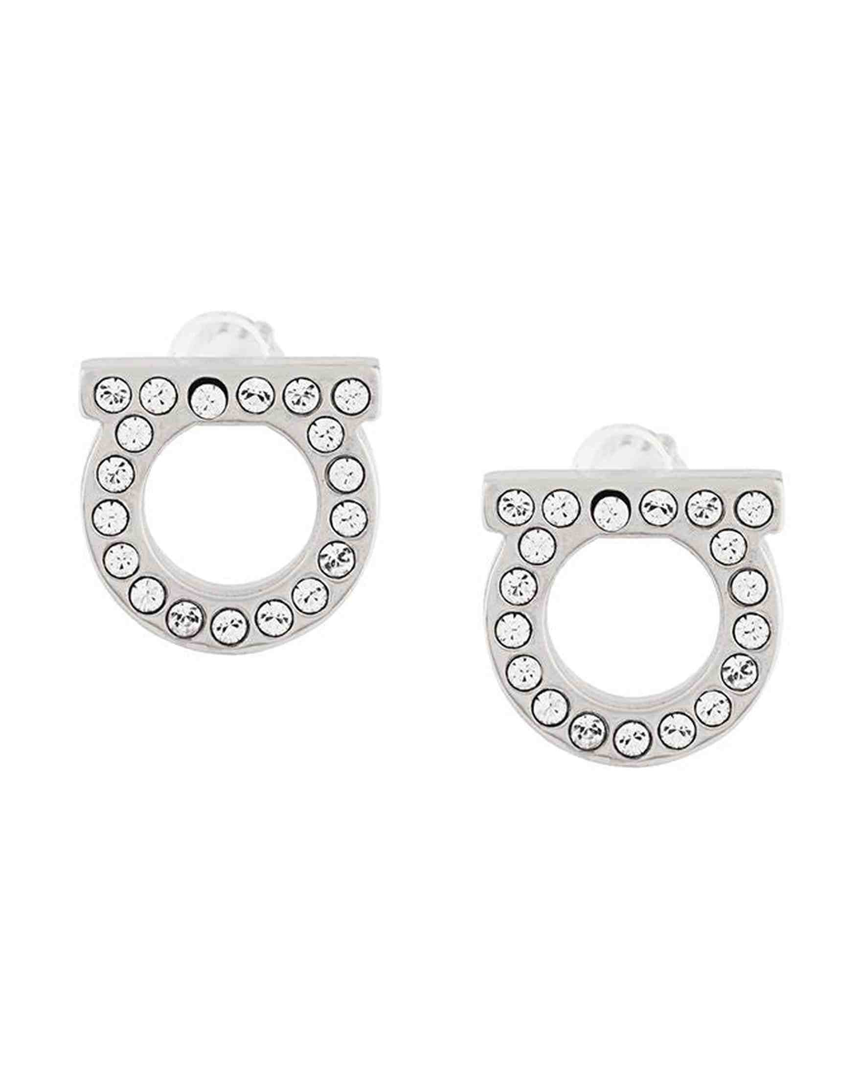 Salvatore Ferragamo Gancini Crystals Earrings Glam Steals