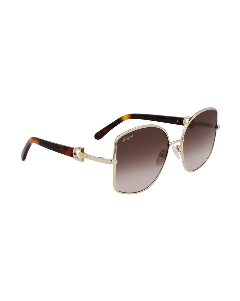 Salvatore Ferragamo Gold Metal Sunglasses Glam Steals