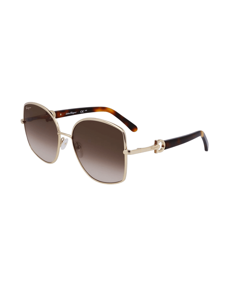 Salvatore Ferragamo Gold Metal Sunglasses Glam Steals