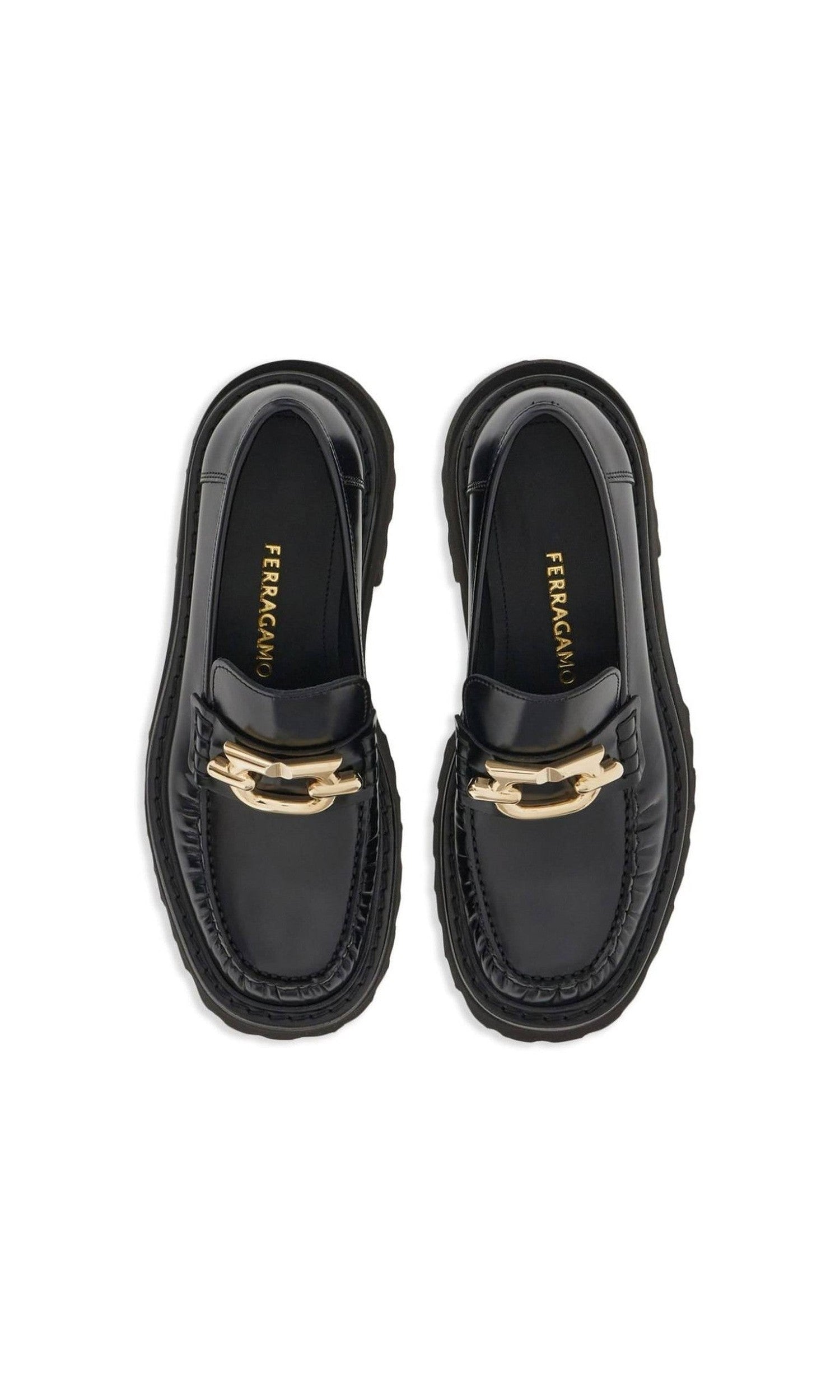 Salvatore Ferragamo Leather Gancini Buckle Loafers Glam Steals