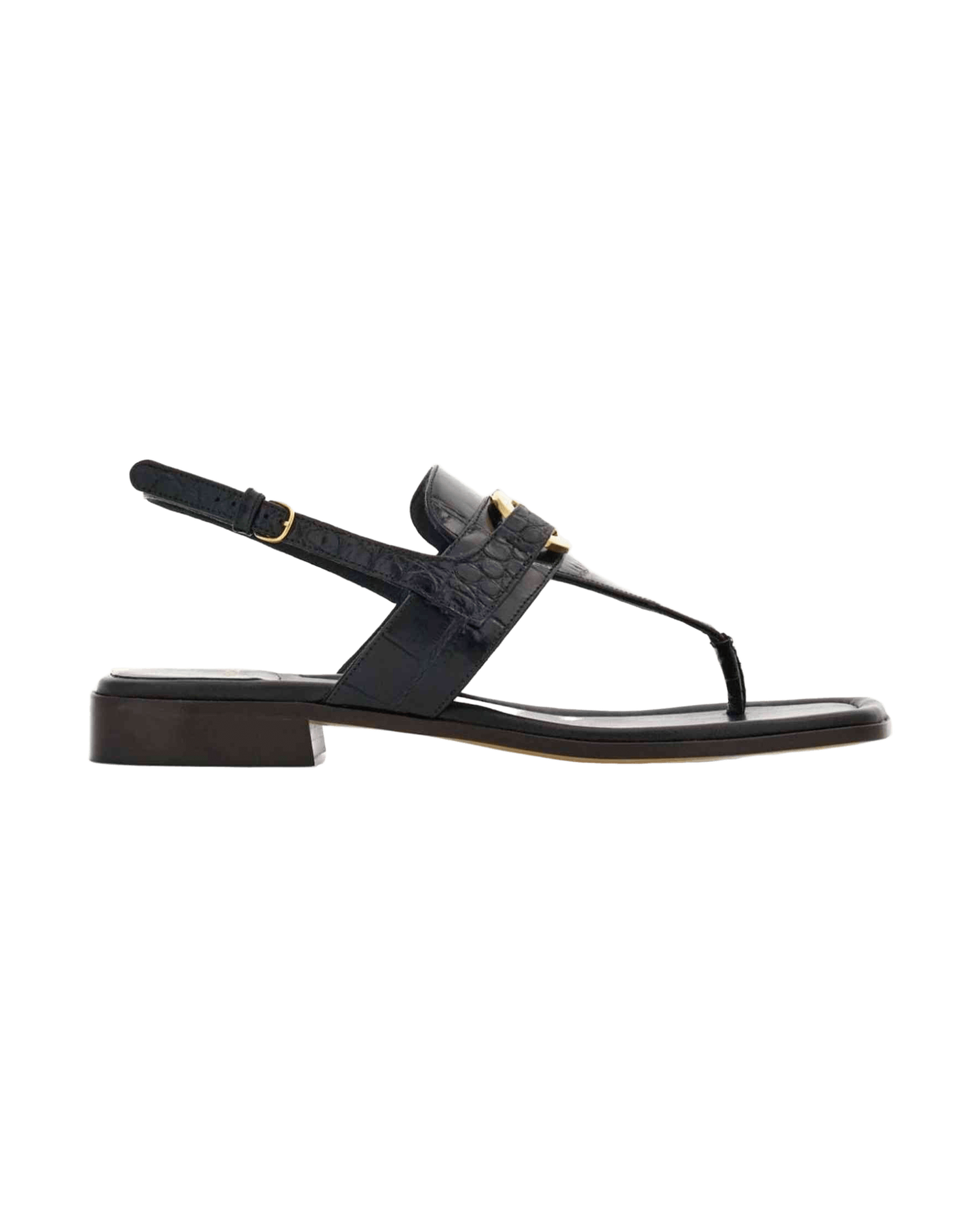Salvatore Ferragamo Leather Gancini Buckle Sandals Glam Steals