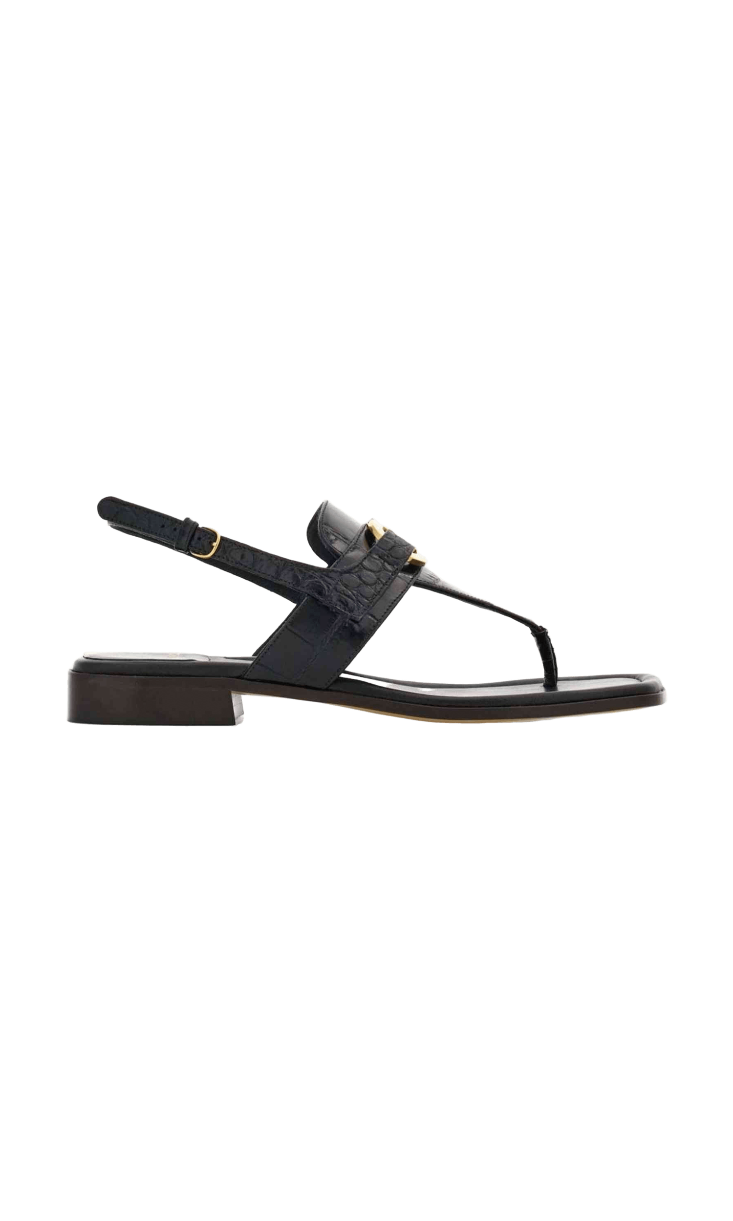 Salvatore Ferragamo Leather Gancini Buckle Sandals Glam Steals