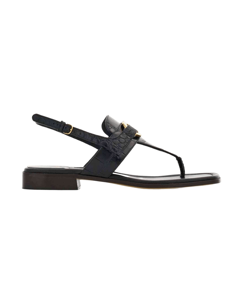 Salvatore Ferragamo Leather Gancini Buckle Sandals Glam Steals