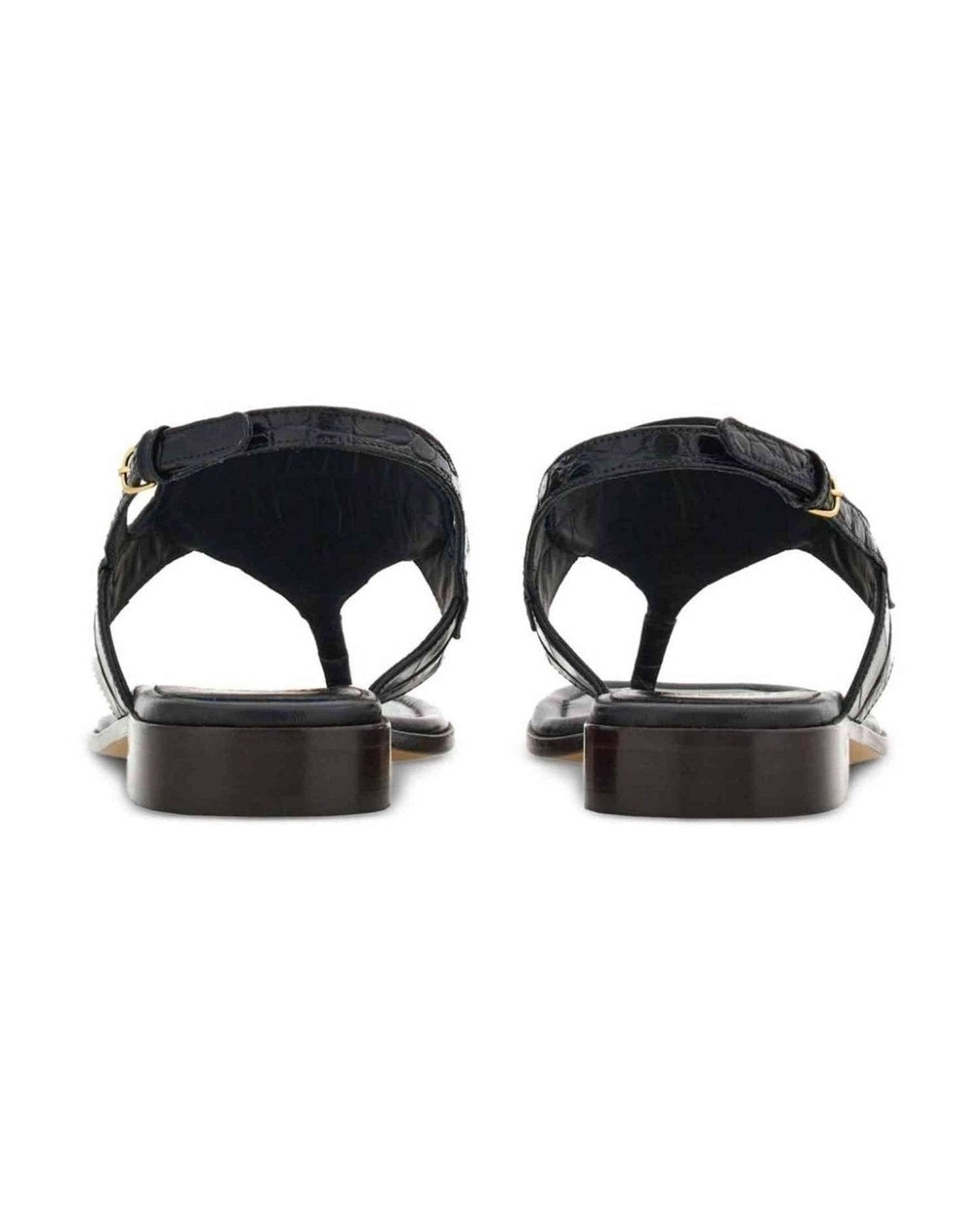 Salvatore Ferragamo Leather Gancini Buckle Sandals Glam Steals