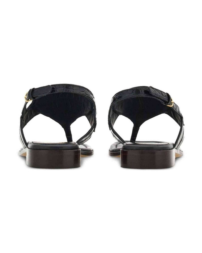 Salvatore Ferragamo Leather Gancini Buckle Sandals Glam Steals
