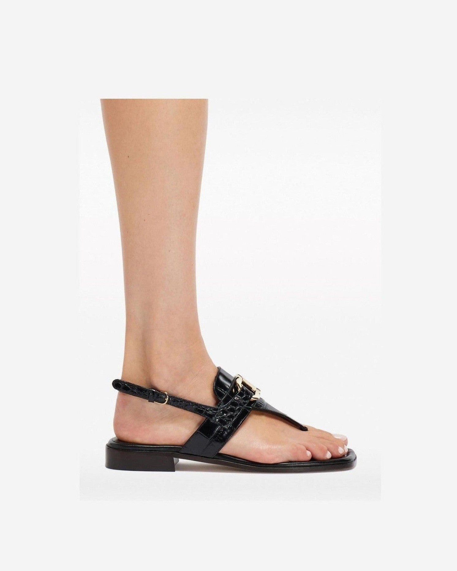Salvatore Ferragamo Leather Gancini Buckle Sandals Sandals