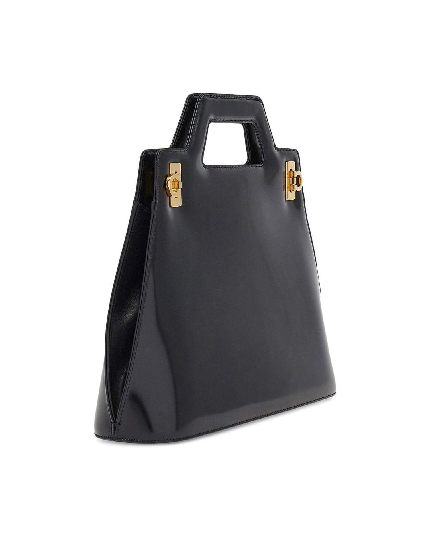 Salvatore Ferragamo Leather Top Handle Tote Bag Glam Steals