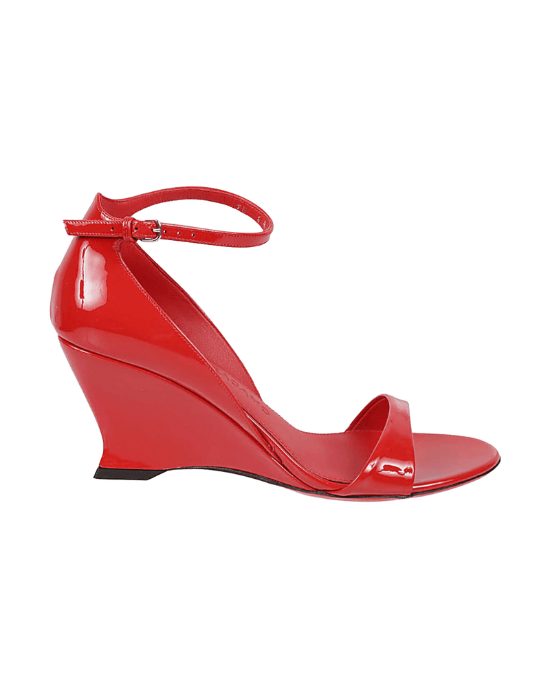 Salvatore Ferragamo Leather Wedge Sandals With Open Toe Glam Steals