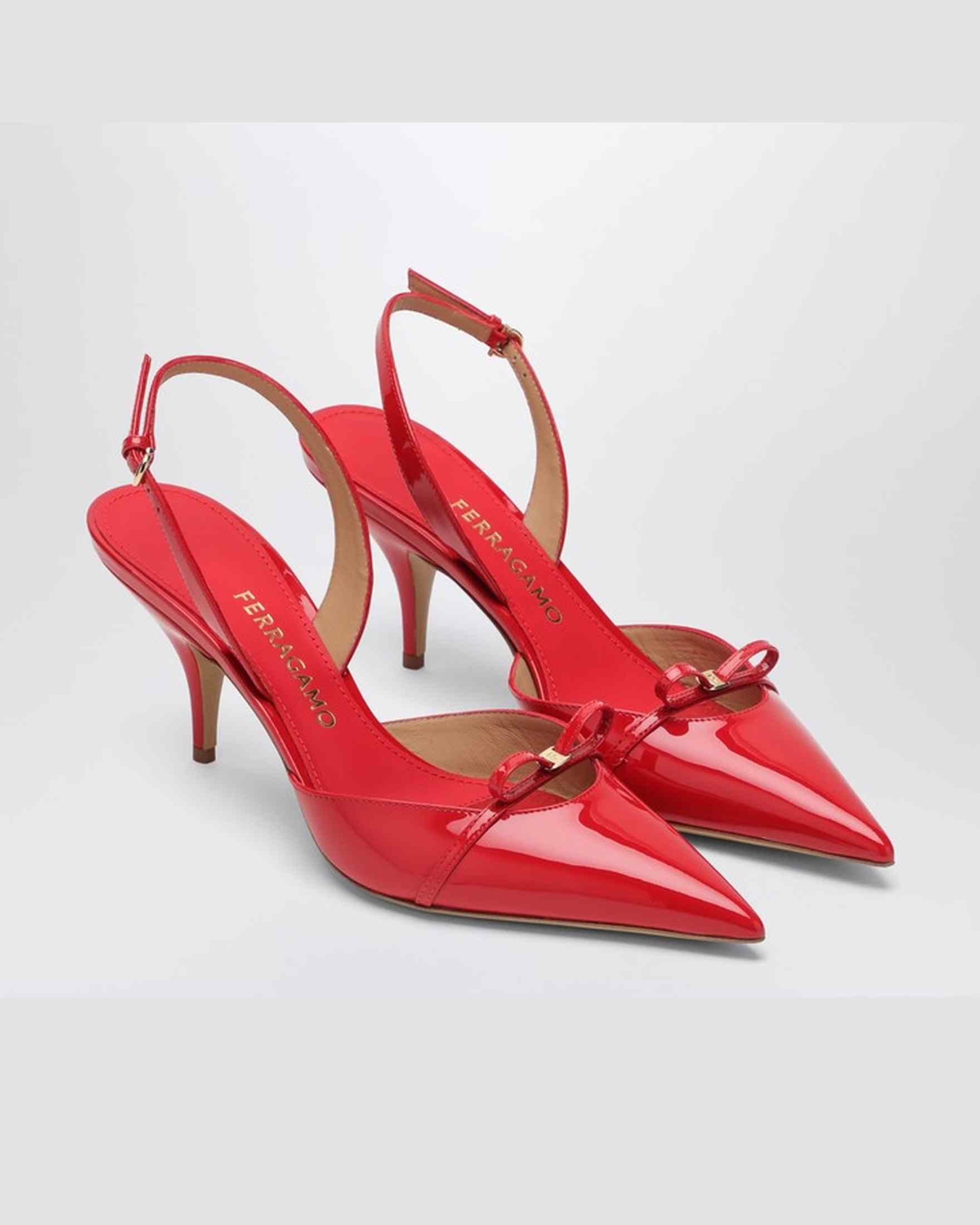 Salvatore Ferragamo Red Gylla 70 Slingback in Flame Glam Steals