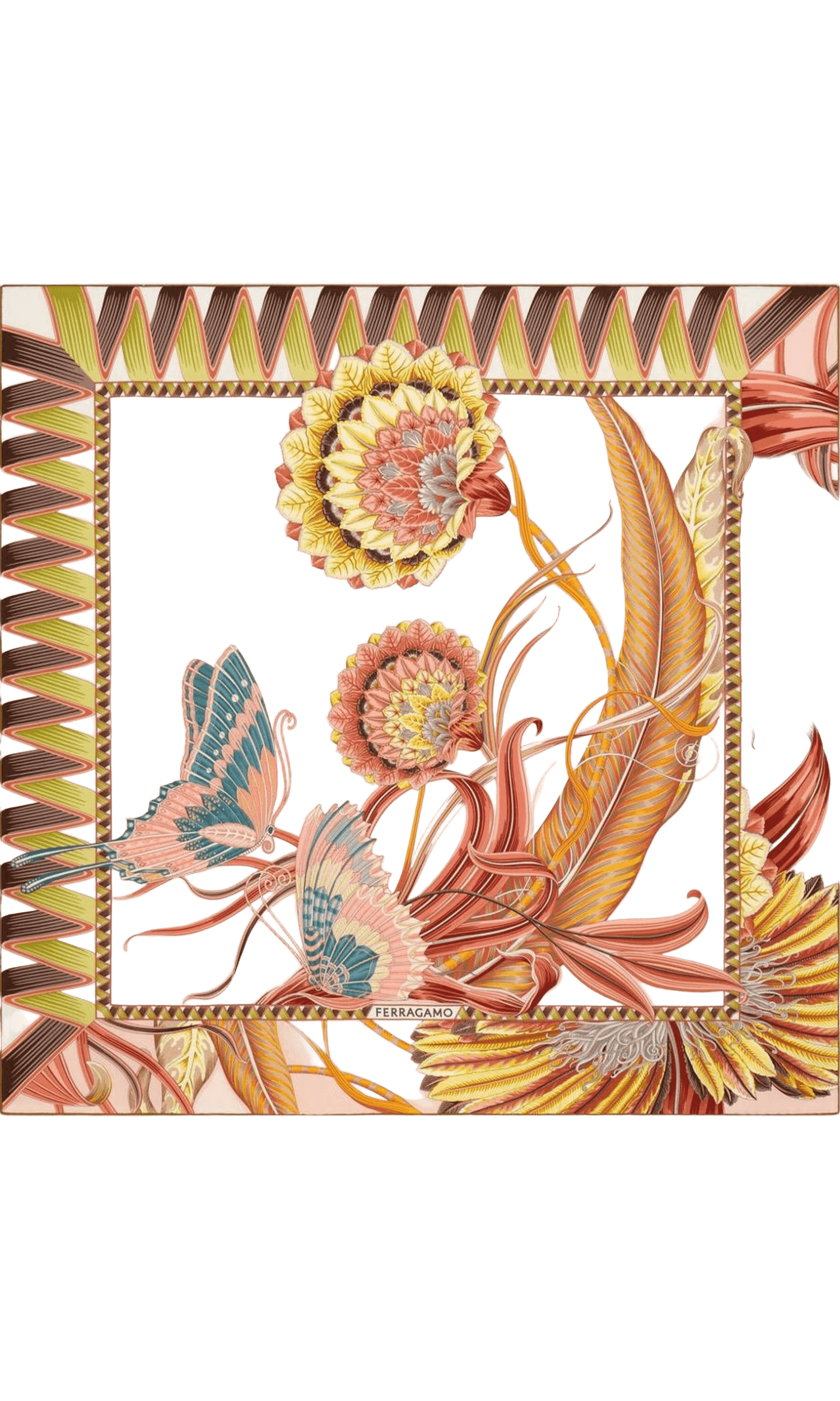 Salvatore Ferragamo Silk Jade Print Scarf Glam Steals