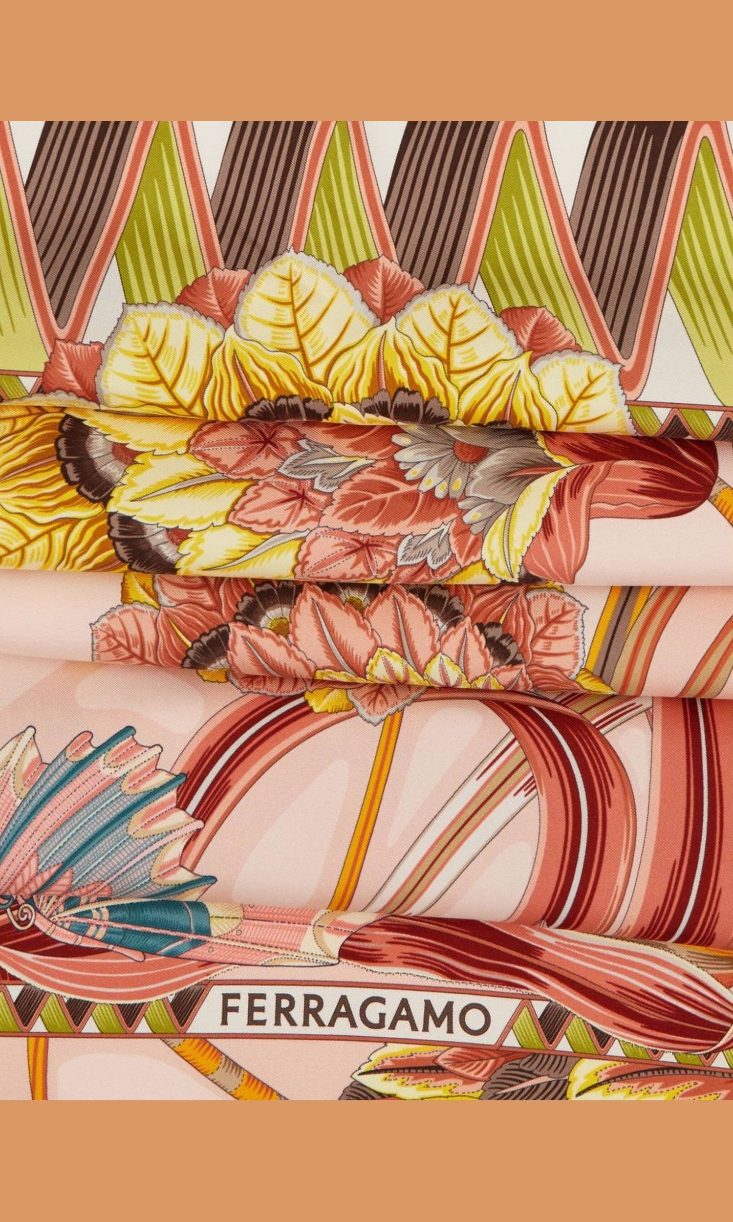 Salvatore Ferragamo Silk Jade Print Scarf Glam Steals