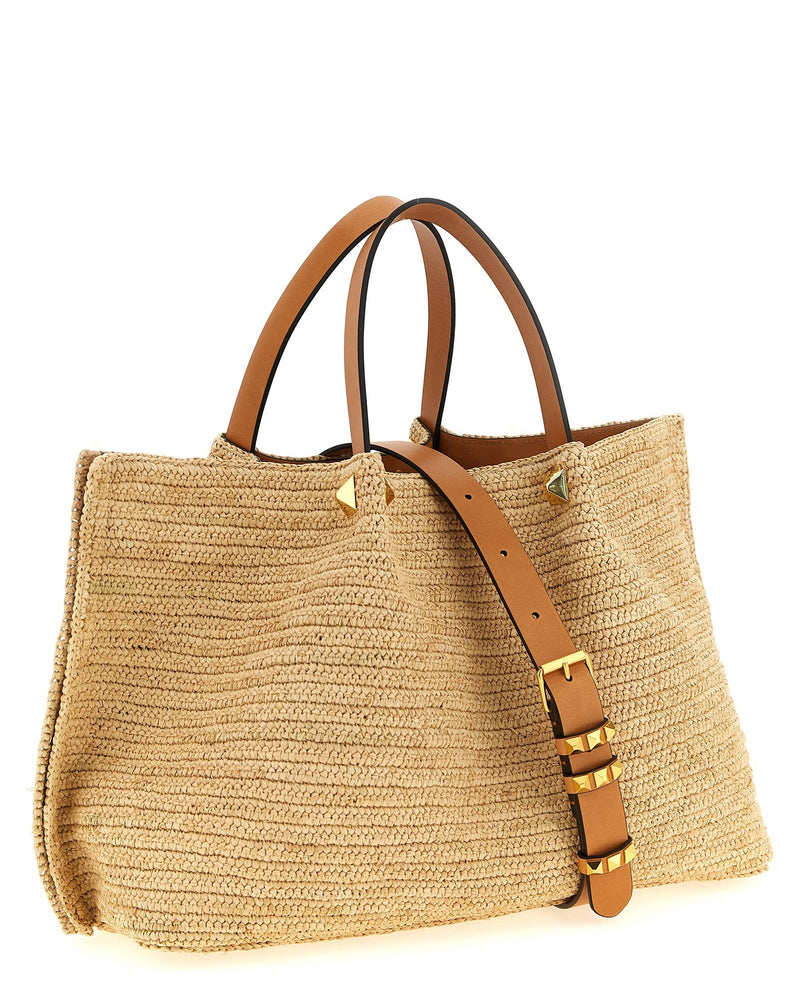 Valentino Garavani Shopping Medium Raffia Glam Steals