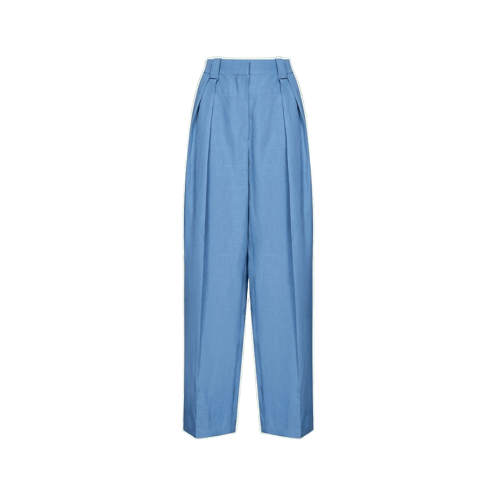 Stella Mccartney Blue Linen Casual Pant Glam Steals