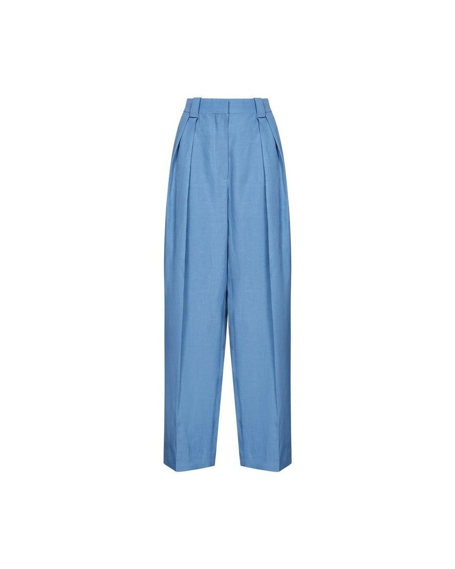 Stella Mccartney Blue Linen Pant Pants
