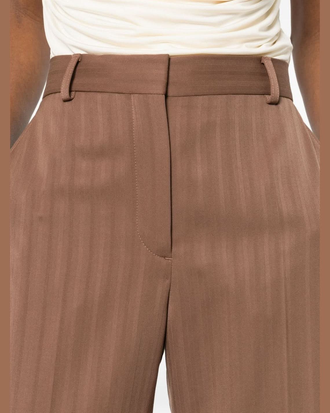 Stella Mccartney Brown Leather Trouser Trousers