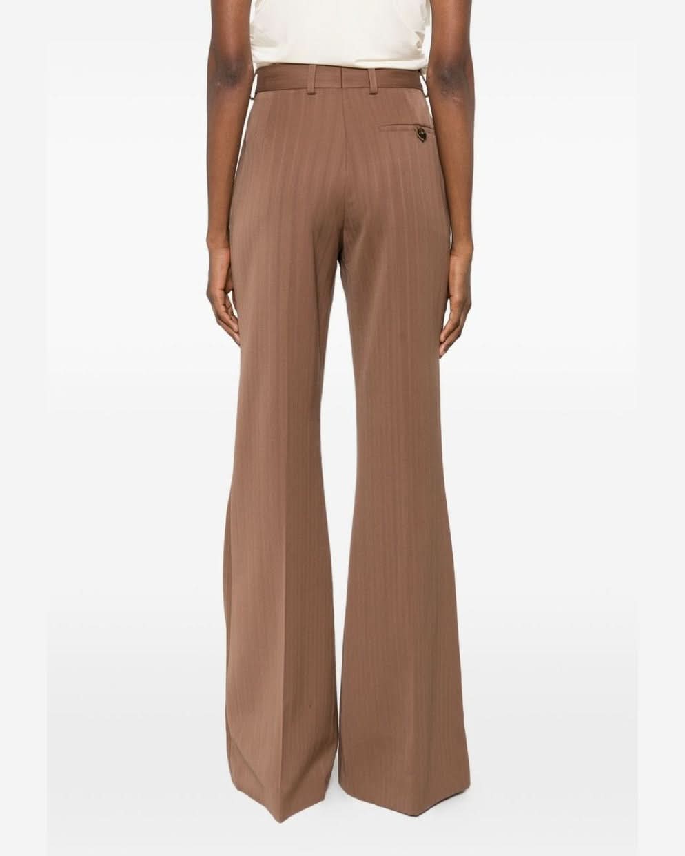 Stella Mccartney Brown Leather Trouser Trousers