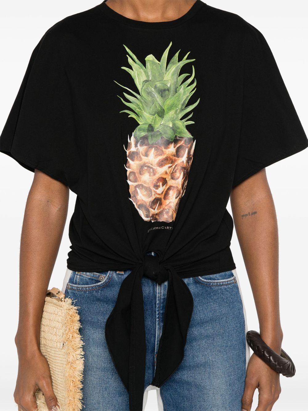 Stella Mccartney Cotton Pineapple Tie Front T-shirt Glam Steals