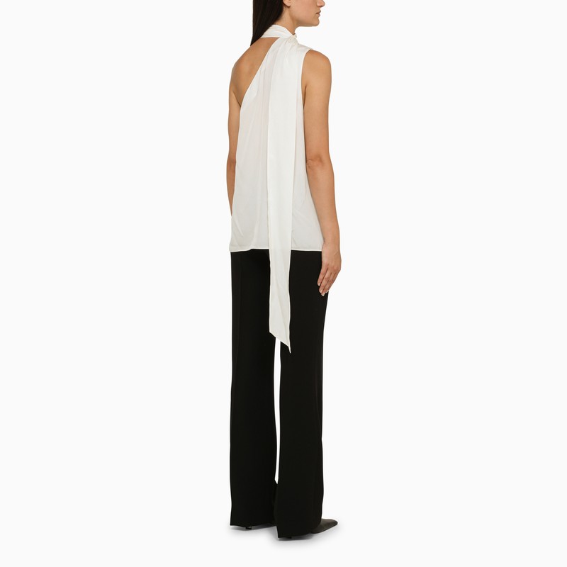 Stella Mccartney Cream Asymmetric Viscose Top Glam Steals