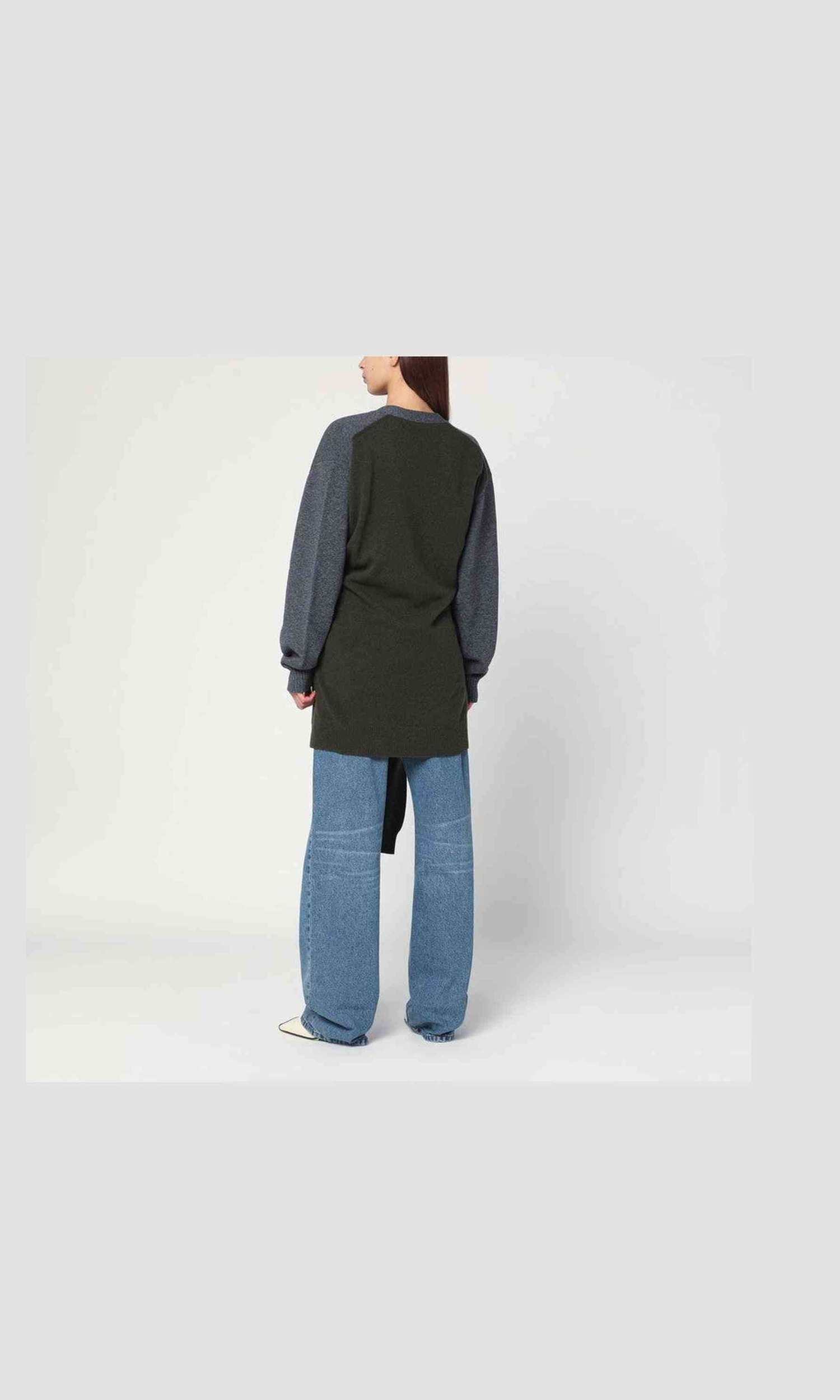 Stella Mccartney Green Grey/dark Cardigan with Crossed Sleeves Glam Steals