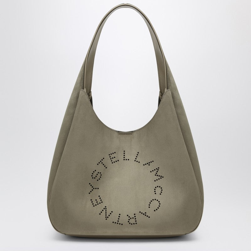 Stella Mccartney Khaki Large Hobo Bag with Logo Glam Steals
