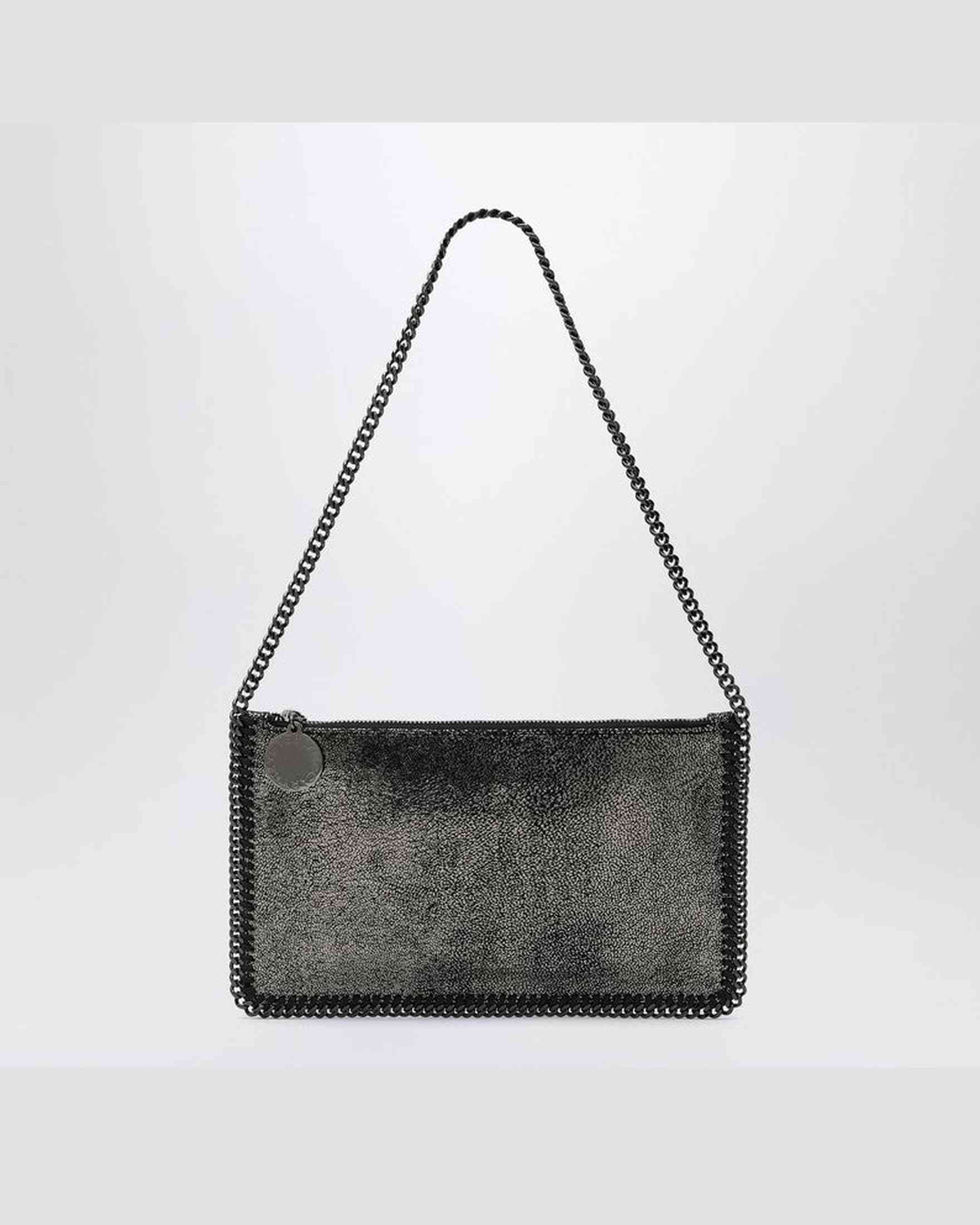 Stella Mccartney Metallic Falabella Ruthenium Clutch Shoulder Bag Glam Steals