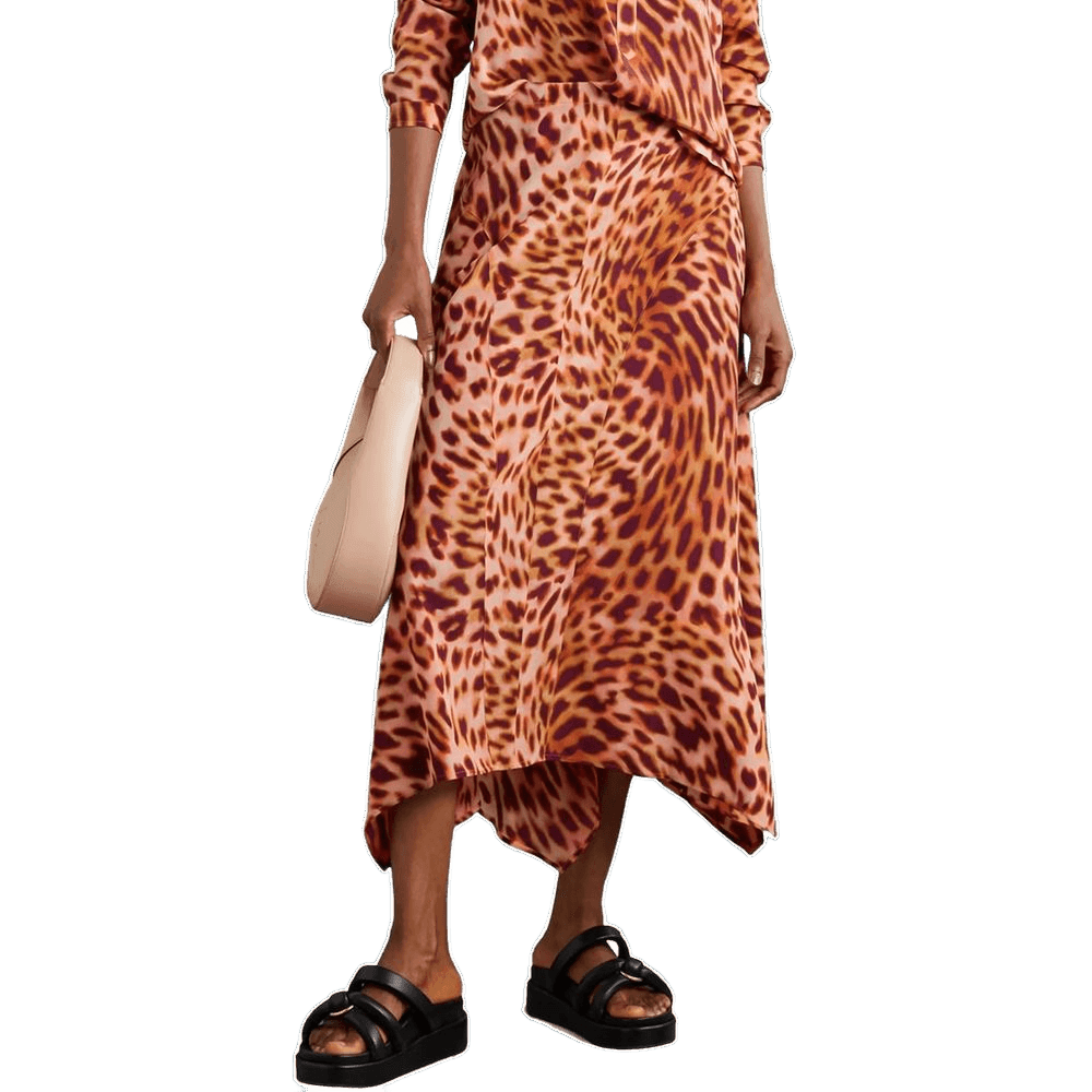 Stella Mccartney Orange Silk Midi Skirt Glam Steals