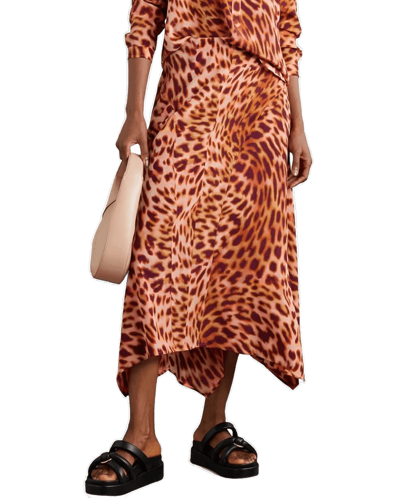Stella Mccartney Orange Silk Midi Skirt Glam Steals