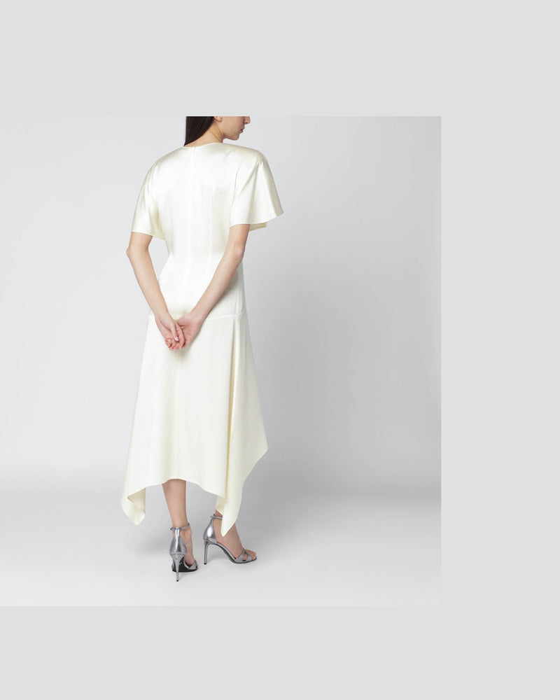 Stella Mccartney Satin Butter Colored Midi Dress Glam Steals