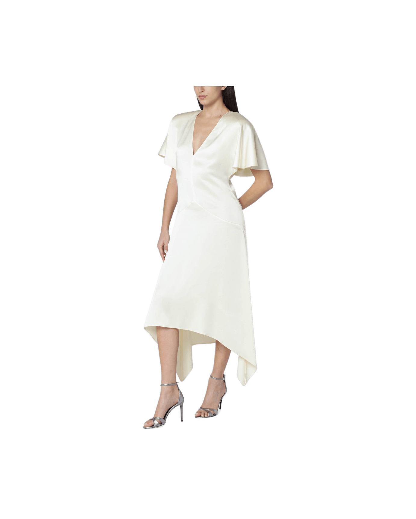 Stella Mccartney Satin Butter Colored Midi Dress Glam Steals