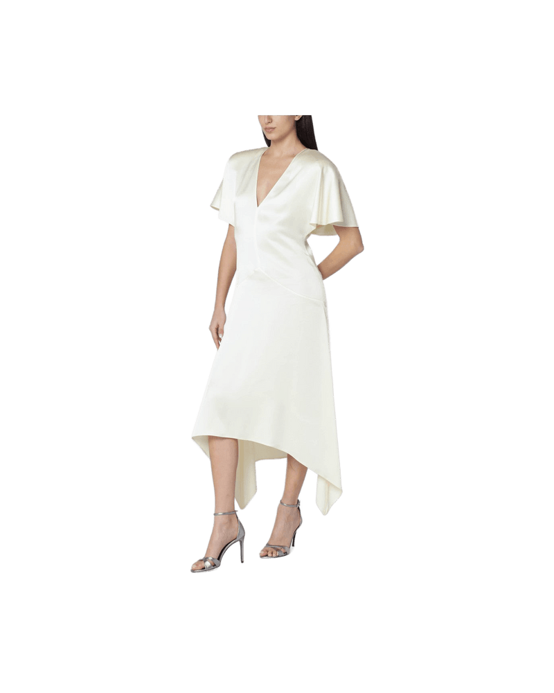 Stella Mccartney Satin Butter Colored Midi Dress Glam Steals